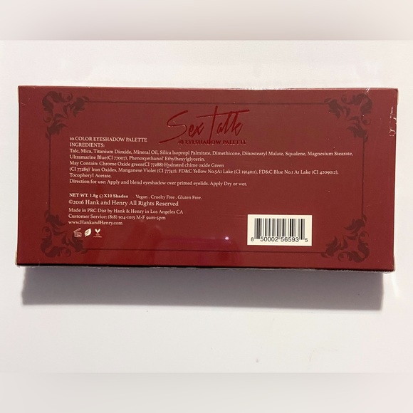 Hank & Henry SEX TALK Eyeshadow Palette Matte & Shimmer Makeup NEW & Sealed - Picture 8 of 10